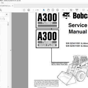 Bobcat A300 Turbo A300 Turbo High Flow Loader Service Manual 6901932 (6-12) - PDF DOWNLOAD