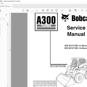 Bobcat A300 Turbo Loader Service Manual 6901756 - PDF DOWNLOAD