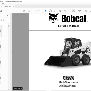 Bobcat A770 Skid-Steer Loader Service Manual 7253836 - PDF DOWNLOAD