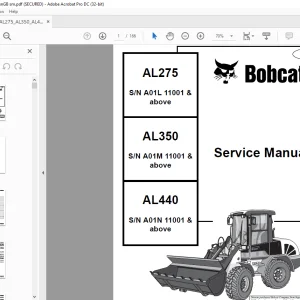 Bobcat AL275 AL350 AL440 Loader Service Manual 4950135-(12-06) - PDF DOWNLOAD