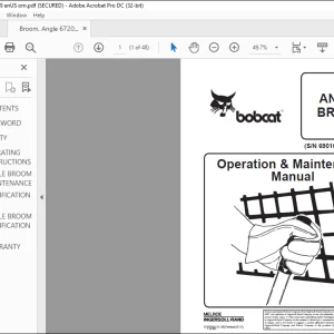 Bobcat ANGLE BROOM Operation & Maintenance Manual SN 690100899 & Below - PDF DOWNLOAD