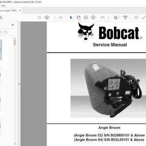Bobcat Angle Broom 52 64 Service Manual 7395758 (03-20)  - PDF DOWNLOAD