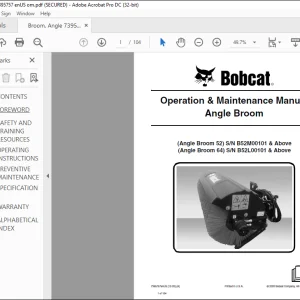 Bobcat Angle Broom 52 Angle Broom 64 Operation & Maintenance Manual 7395757 (12-20) - PDF DOWNLOAD