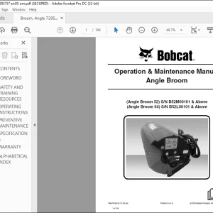 Bobcat Angle Broom 52 Angle Broom 64 Operation & Maintenance Manual 7395757 (12-20) -   PDF DOWNLOAD