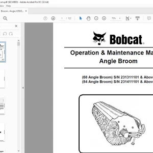 Bobcat Angle Broom  68 84 Operation & Maintenance Manual 6900597 (07-18)  - PDF DOWNLOAD