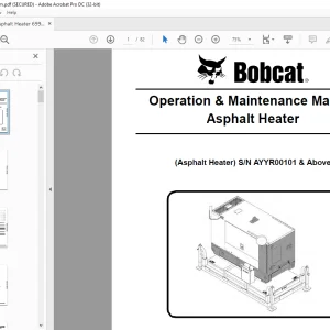 Bobcat Asphalt Heater Operation & Maintenance Manual SN AYYR00101 & Above - PDF DOWNLOAD