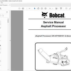Bobcat Asphalt Processor Service Manual SN AYYS00101 & Above - PDF DOWNLOAD