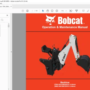 Bobcat Backhoe 7BH 9BH Operation & Maintenance Manual  - PDF DOWNLOAD