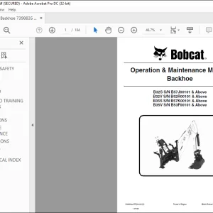 Bobcat Backhoe B32S B32V B35S B35V Operation & Maintenance Manual 7398835 (08-20) - PDF DOWNLOAD