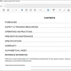 Bobcat Backhoe (Bob-Tach Backhoe) Operation & Maintenance Manual SN 074600101 & Above - PDF DOWNLOAD