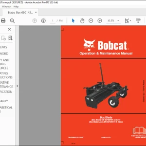 Bobcat Box Blade Box Blade Laser Operation & Maintenance Manual 6901435 (07-18)  - PDF DOWNLOAD