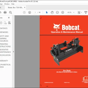 Bobcat Box Blade HD 84 Operation & Maintenance Manual 7361896 (06-19) -  PDF DOWNLOAD