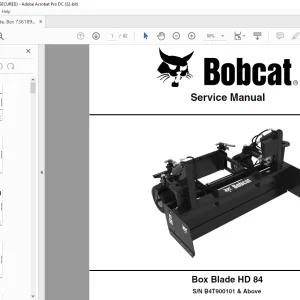 Bobcat Box Blade HD 84 Service Manual SN B4T900101 & Above -  PDF DOWNLOAD