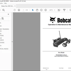 Bobcat Box Blade Operation & Maintenance Manual 6901435 (04-18) - PDF DOWNLOAD
