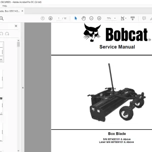 Bobcat Box Blade Service Manual 6901436 (05-18) -  PDF DOWNLOAD
