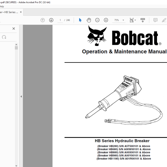 Bobcat Breaker HB280 Breaker HB680 Breaker HB880 Breaker HB980 Breaker ...