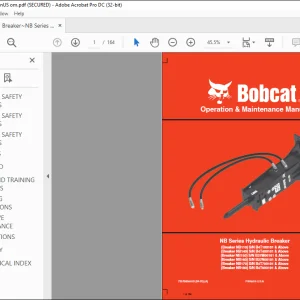 Bobcat Breaker NB110 Breaker NB140 Breaker NB150 Breaker NB160 Breaker NB170 Breaker NB180 NB Series Hydraulic Breaker Operation & Maintenance Manual -  PDF DOWNLOAD
