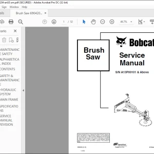 Bobcat Brush Saw Service Manual SN A13P00101 & Above -  PDF DOWNLOAD