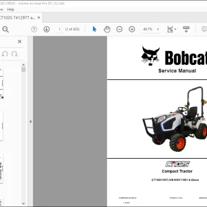 Bobcat CT1025 Compact Tractor Service Manual 7412977 (07-20) - PDF DOWNLOAD