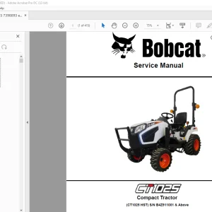 Bobcat (CT1025 HST) Compact Tractor Service Manual 7398893 (12-19) -  PDF DDOWNLOAD