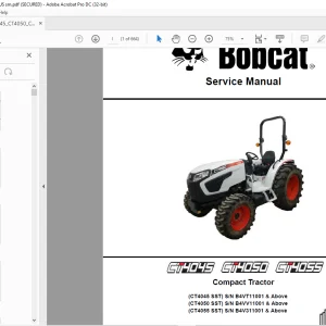Bobcat CT4045 T4050 CT4055 Service Manual 7372753 (12-19) -  PDF DOWNLOAD