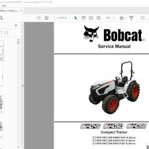 Bobcat CT4045 T4050 CT4058 Service Manual 7400445 (01-20) -  PDF DOWNLOAD