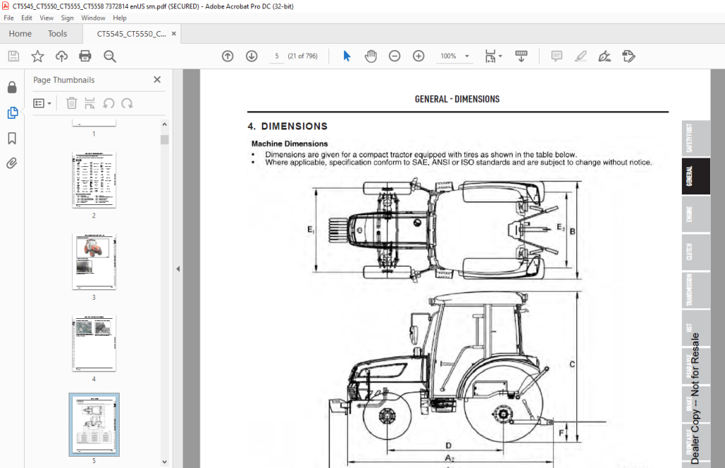 Bobcat CT5545 CT5550 CT5555 CT5558 Compact Tractor Service Manual