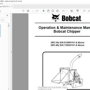 Bobcat Chipper WC-5A WC-8A Operation & Maintenance Manual - PDF DOWNLOAD