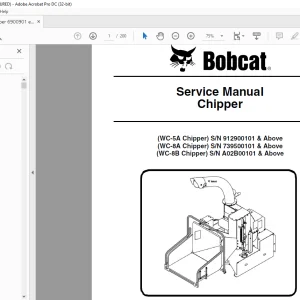 Bobcat Chipper WC-5A WC-8A WC-8B Service Manual 6900901 (12-14)  - PDF DOWNLOAD