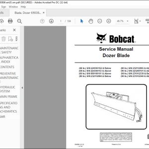 Bobcat Dozer Blade 68 In 68 In 80 In 80 In 80 In 90 In 90 In 90 In Service Manual  - PDF DOWNLOAD