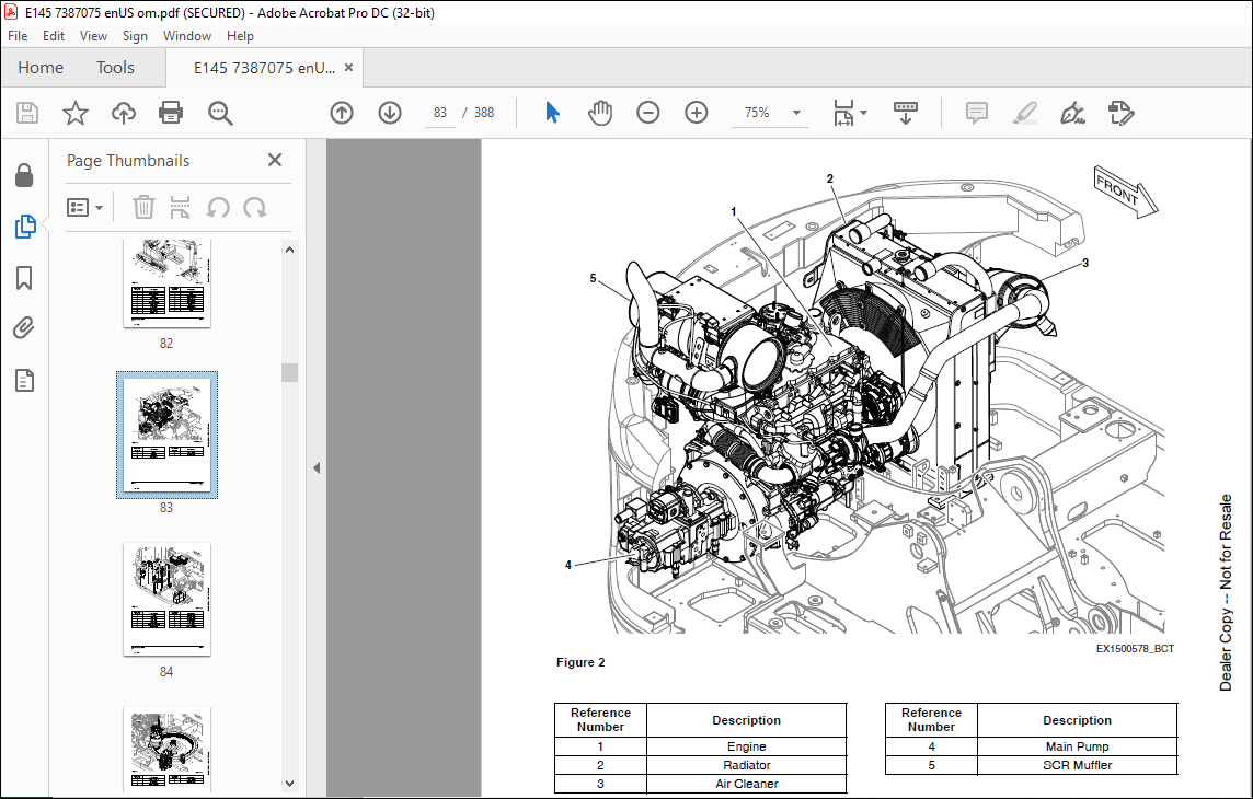 Bobcat E145 Compact Excavator Operation & Maintenance Manual SN ...