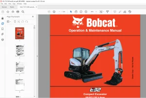 Bobcat E32 Compact Excavator Operation & Maintenance Manual 7311295  - PDF DOWNLOAD