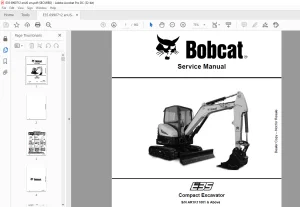 Bobcat E35 Compact Excavator Service Manual SN AR1K11001 & Above -  PDF DOWNLOAD