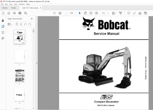 Bobcat E35 Compact Excavator Service Manual SNB3Y211001 & Above - PDF DOWNLOAD