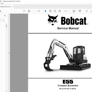 Bobcat E55 Compact Excavator Service Manual 6990728 (07-19) -  PDF DOWNLOAD