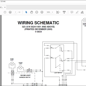Bobcat Excavator 323 Electrical Wiring Schematic Manual V-0654 -  PDF DOWNLOAD