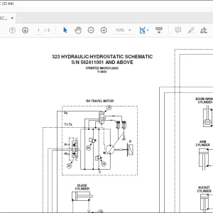 Bobcat Excavator 323 Hydraulic/Hydrostatic Schematic Manual V-0653 - PDF DOWNLOAD