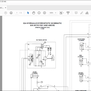Bobcat Excavator 324 Hydraulic/Hydrostatic Schematic Manual V-1384  - PDF DOWNLOAD