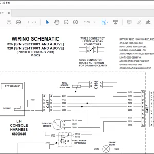 Bobcat Excavator 325 328 Electrical Schematic Manual V-0052 -  PDF DOWNLOAD