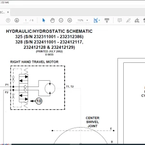 Bobcat Excavator 325 328 Hydraulic/Hydrostatic Schematic Manual V-0055  -  PDF  DOWNLOAD