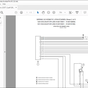 Bobcat Excavator 325 331 Electrical Wiring Schematic Manual MC 2207 -  PDF DOWNLOAD