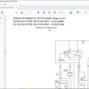 Bobcat Excavator 325 331 Electrical Wiring Schematic Manual TS1376  - PDF DOWNLOAD