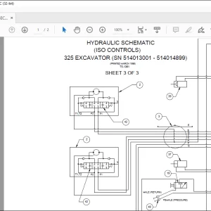Bobcat Excavator 325 Hydraulic (ISO CONTROLS) Schematic Manual TS-1361 -  PDF DOWNLOAD
