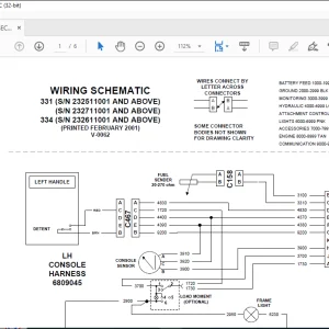 Bobcat Excavator 331 331E 334 Electrical Wiring Schematic Manual V-0062 -  PDF DOWNLOAD
