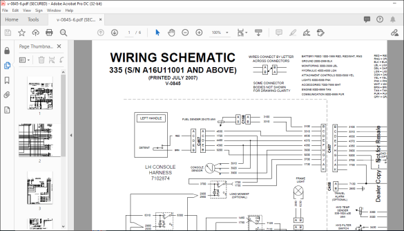 Bobcat Excavator 335 Electrical Wiring Schematic Manual V-0845 - PDF ...