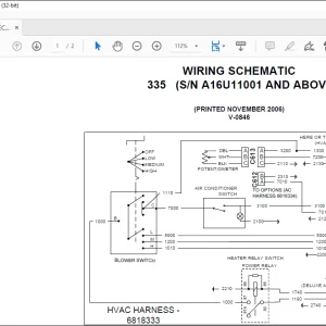 Bobcat Excavator 335 Electrical Wiring Schematic Manual V-0846 -  PDF DOWNLOAD