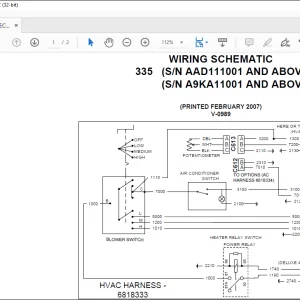 Bobcat Excavator 335 Electrical Wiring Schematic Manual V-0989 - PDF DOWNLOAD