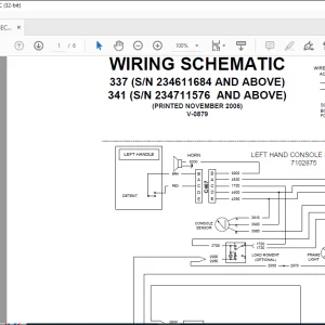 Bobcat Excavator 337 341 Electrical Wiring Schematic Manual V-0879 - PDF DOWNLOAD