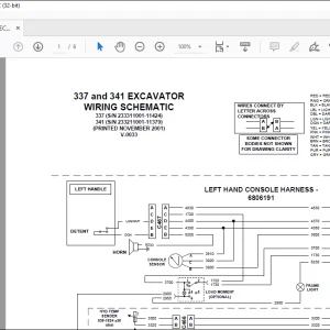 Bobcat Excavator 337 and 341  Electrical Wiring Schematic Manual V-0033  - PDF DOWNLOAD