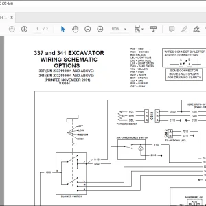 Bobcat Excavator 337 and 341  Electrical Wiring Schematic Manual V-0044 -  PDF DOWNLOAD